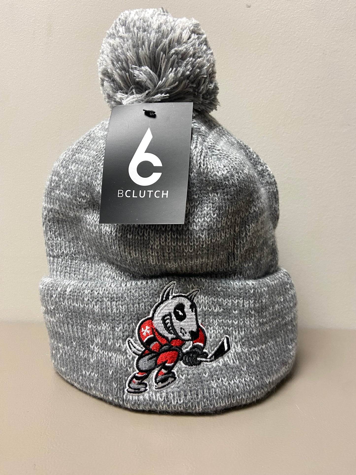 bClutch Pepper Grey Pom Pom Toque