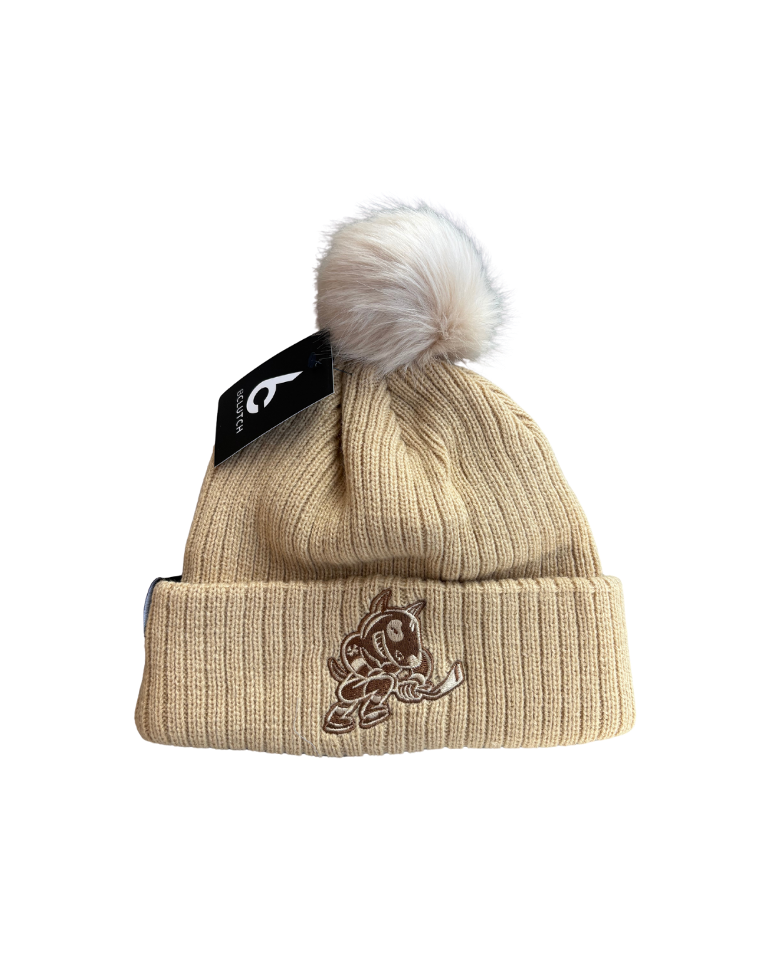 Faux-Fur Ribbed Pom-Pom Toque