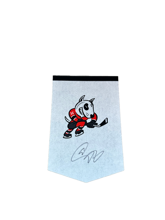 IceDogs Pennant Signed by "Golden Goal" Akil Thomas
