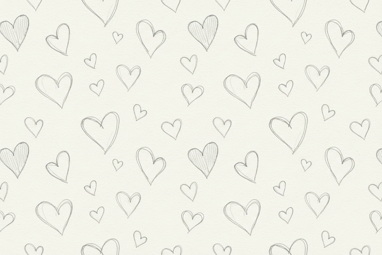 Sketched heart background pattern