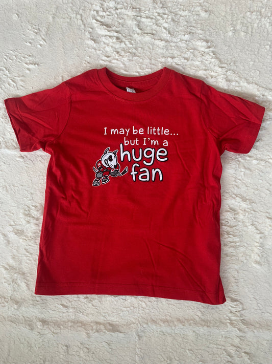 Red Toddler "IceDogs Little Huge Fan" Logo T-Shirt